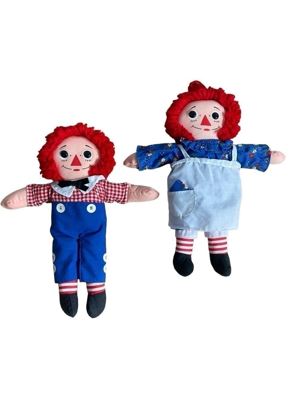 1987 Playskool Raggedy Ann & Andy Vintage Dolls Collectible Set